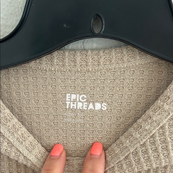 Epic Threads Textured Knit Sweater in Light Beige - Picture 2 of 5